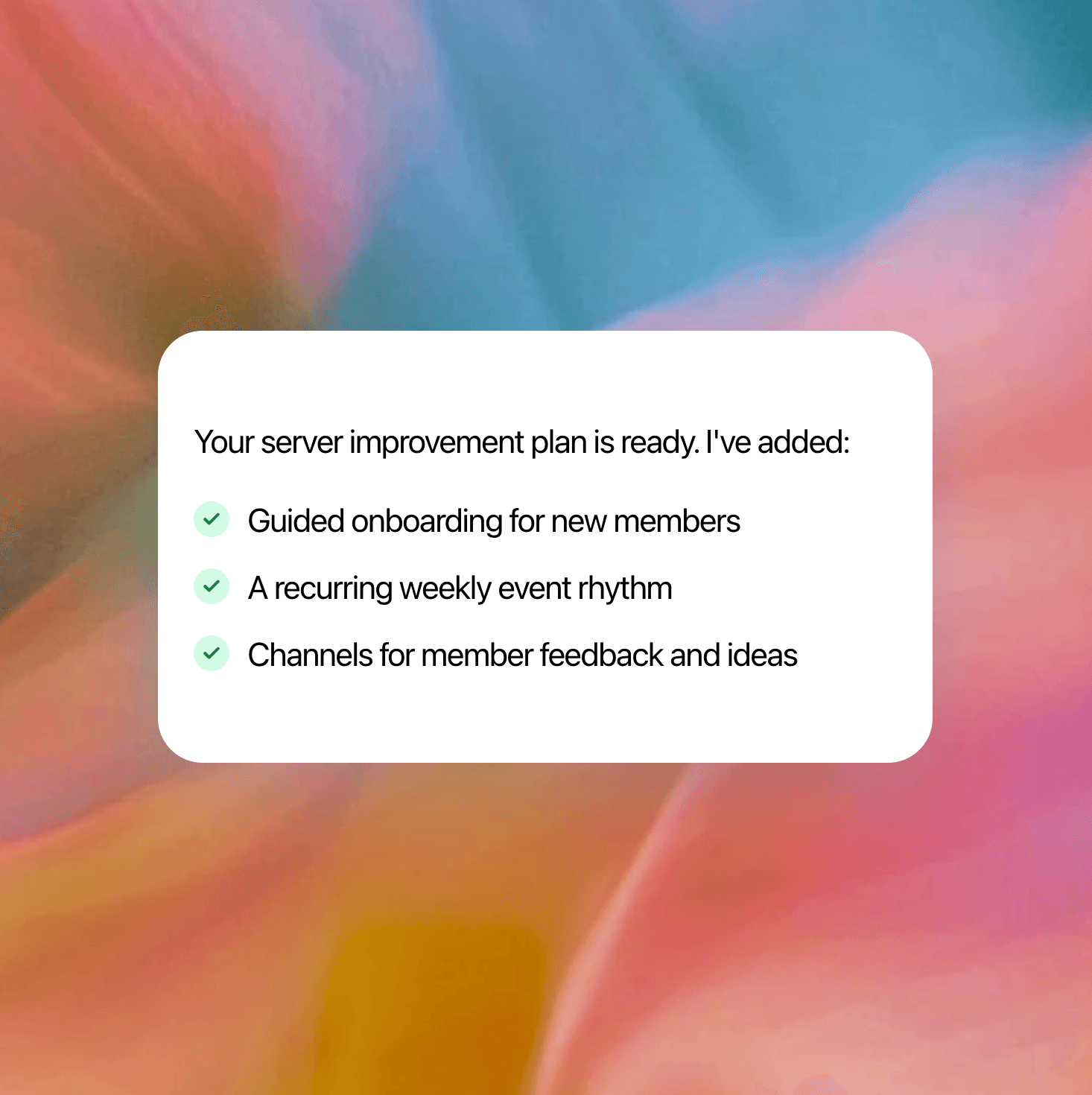 Completed ServerGPT server improvement plan