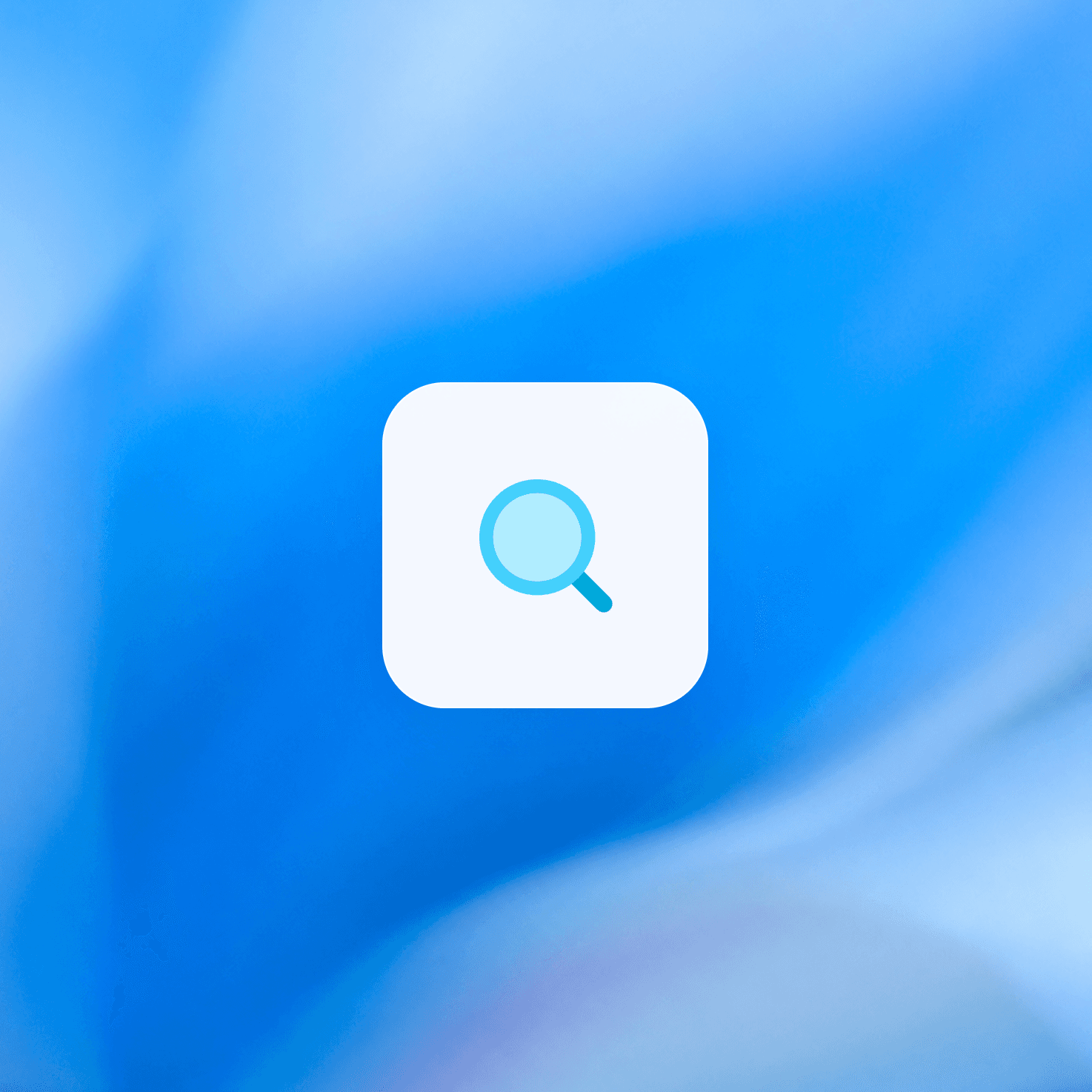 Search icon on a blue abstract background