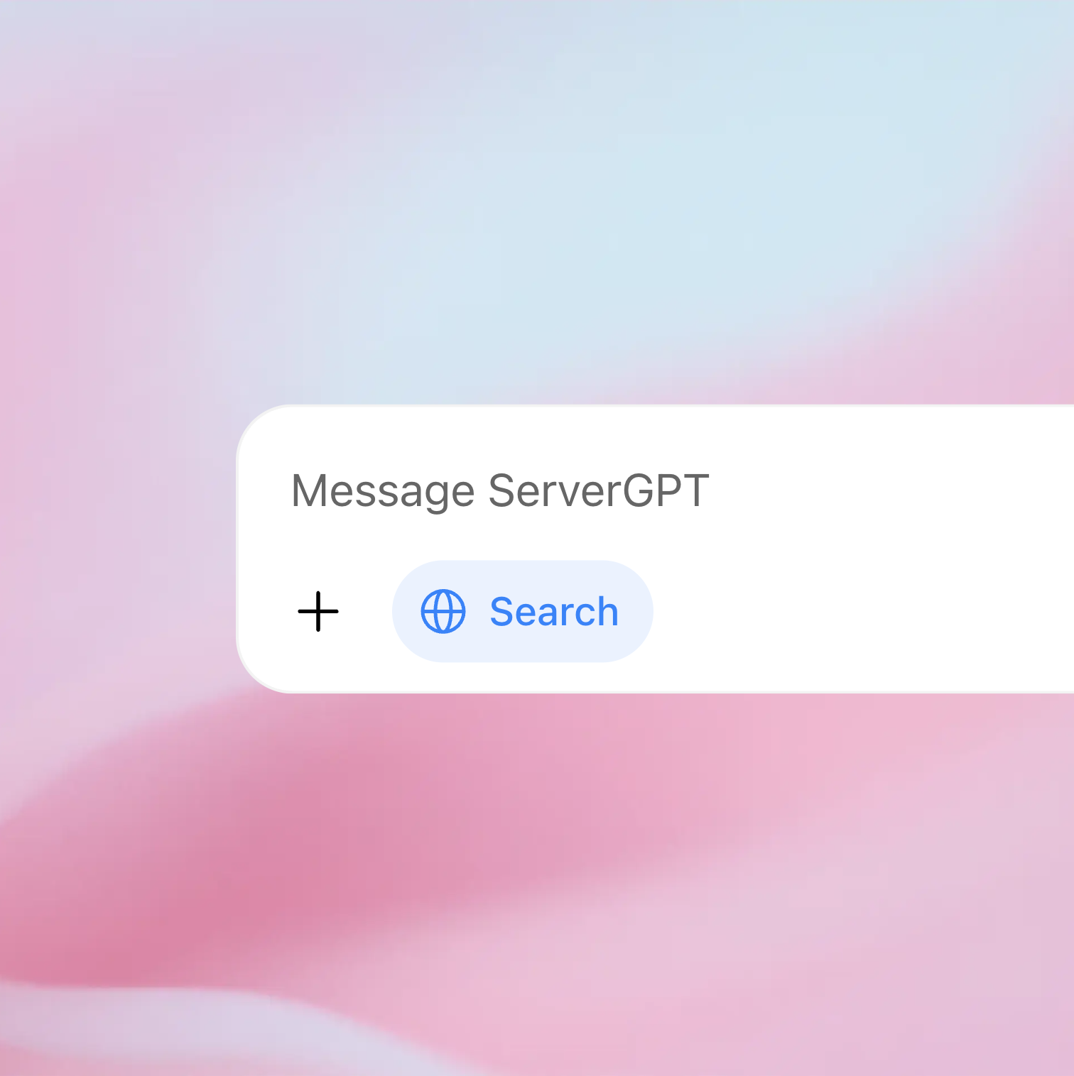 ServerGPT message composer preview showing a prompt for building a Discord community.